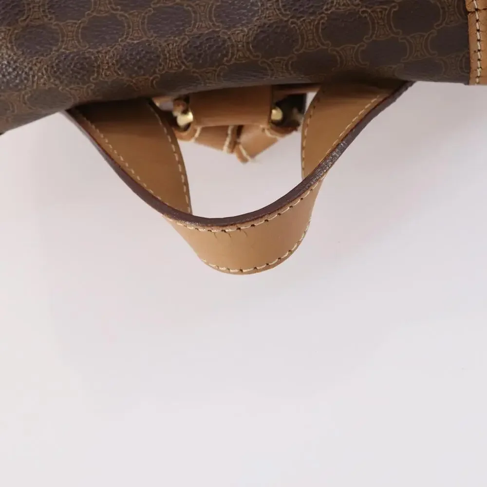 CELINE Macadam Canvas Backpack Pvc Leather Brown Gold